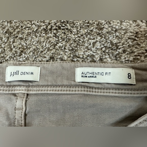J. Jill Beige Denim Slim Ankle Stretch Pants Sz 8 - Picture 2 of 7